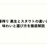 一番搾り 黒生とスタウトの違いは？味わいと選び方を徹底解説